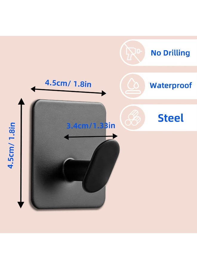 سكينة 6 خطافات حائط، تعليقات جداريه لاصقه،علاقات جدارية ذاتية اللصق،خطافات تعليق،خطافات جداريه من الفولاذ المقاوم للصدأ 304 بدون أثر،علاق لاصق بدون مسامير، خطاف مقاوم للصدأ ومقاوم للماء للحمام والمطبخ والتعليق، رداء المعطف، منشفة - Image 4